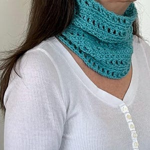 Aqua Crochet Cowl - Women&#39;s Cowl - Teen Cowl