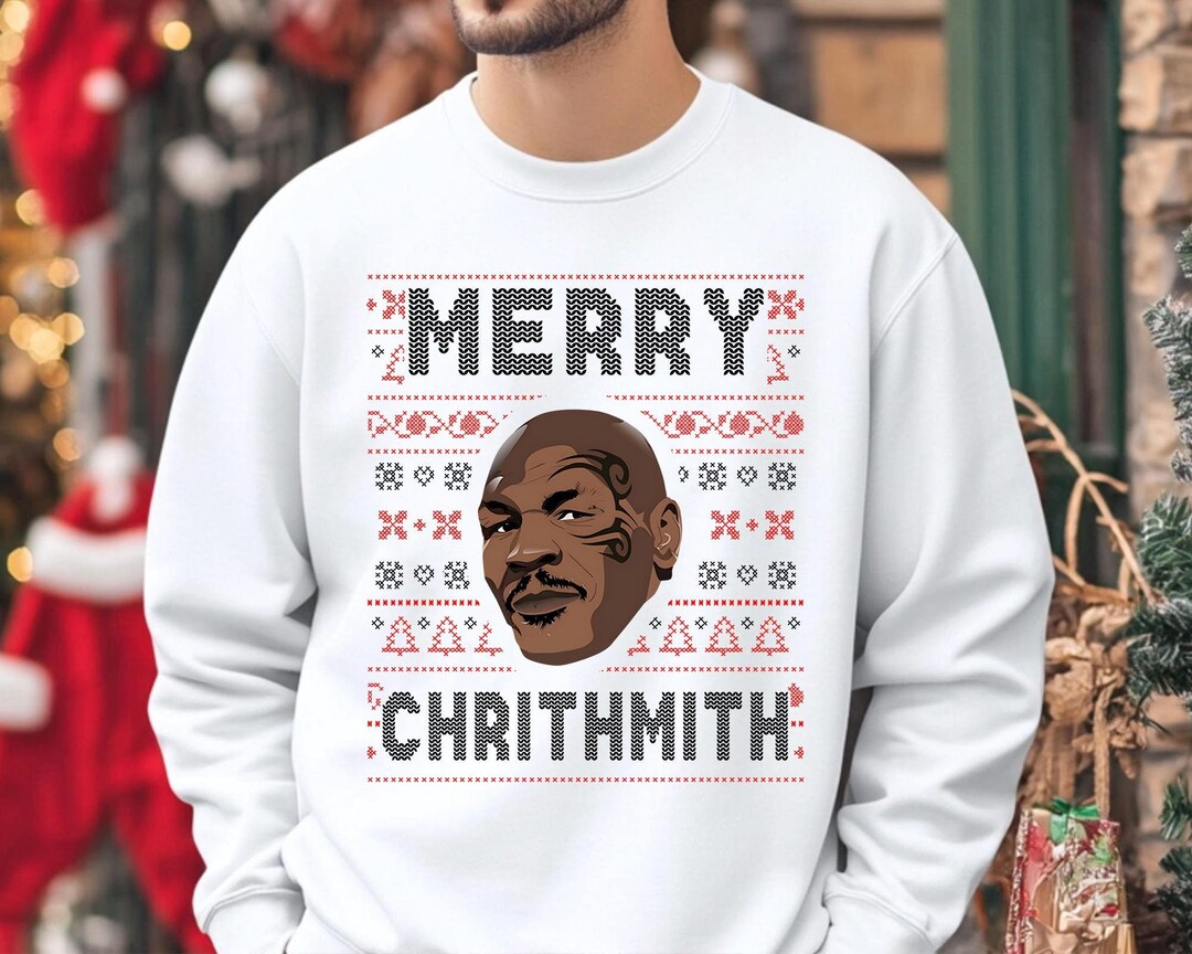 Wild Bobby Merry Chrithmith Mike Tyson Ugly Christmas Sweater - Unisex Crewneck Sweatshirt