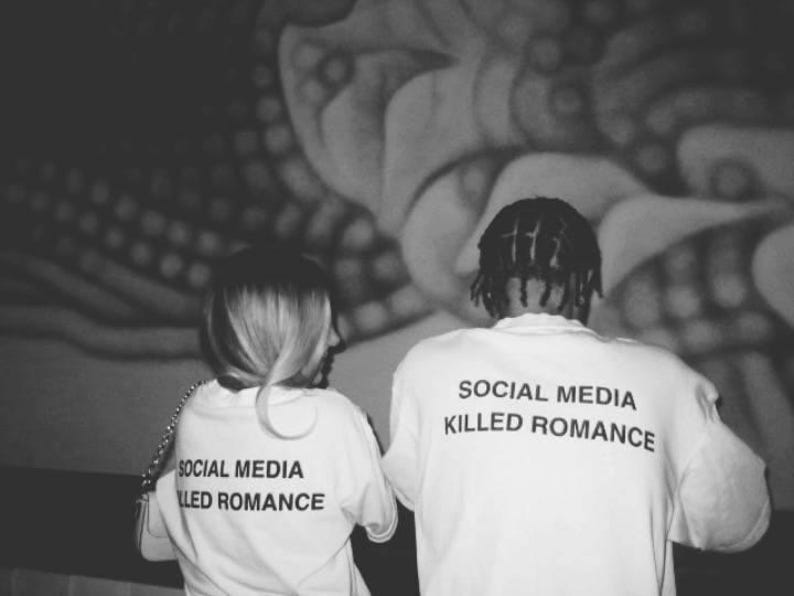 Social Media Killed Romance Unisex Heavy Cotton Tee Culture New Generation Shirt Romance Shirt