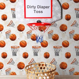 Basketball-Themed Wallpaper - Perfect for Sports Enthusiasts | Peel and Stick Wallpaper | Canvas Peel and Stick Wallpaper