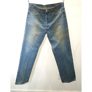 Vintage Levi&#39;s 501 Original Fit Button-Fly Straight Leg Denim Jeans 36x30.5