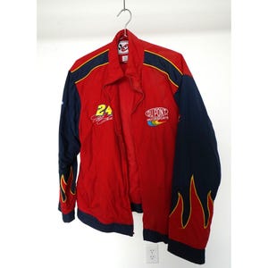 Jaqueta acolchoada com zíper completo VTG Chase Authentics NASCAR Jeff Gordon Dupont Flame M