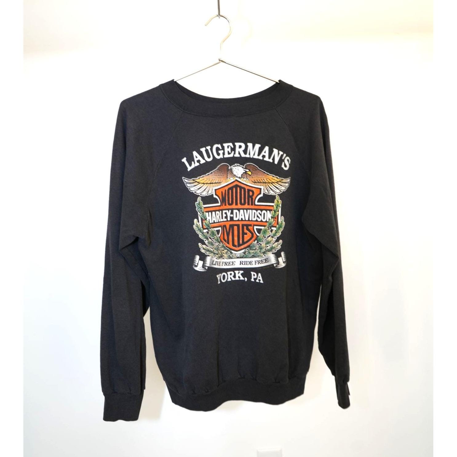 Harley Davidson Crew Neck Sweatshirt Etsy