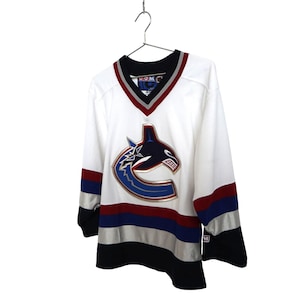 Vintage CCM NHL Vancouver Canucks Ice Hockey V-neck Jersey Small Men&#39;s