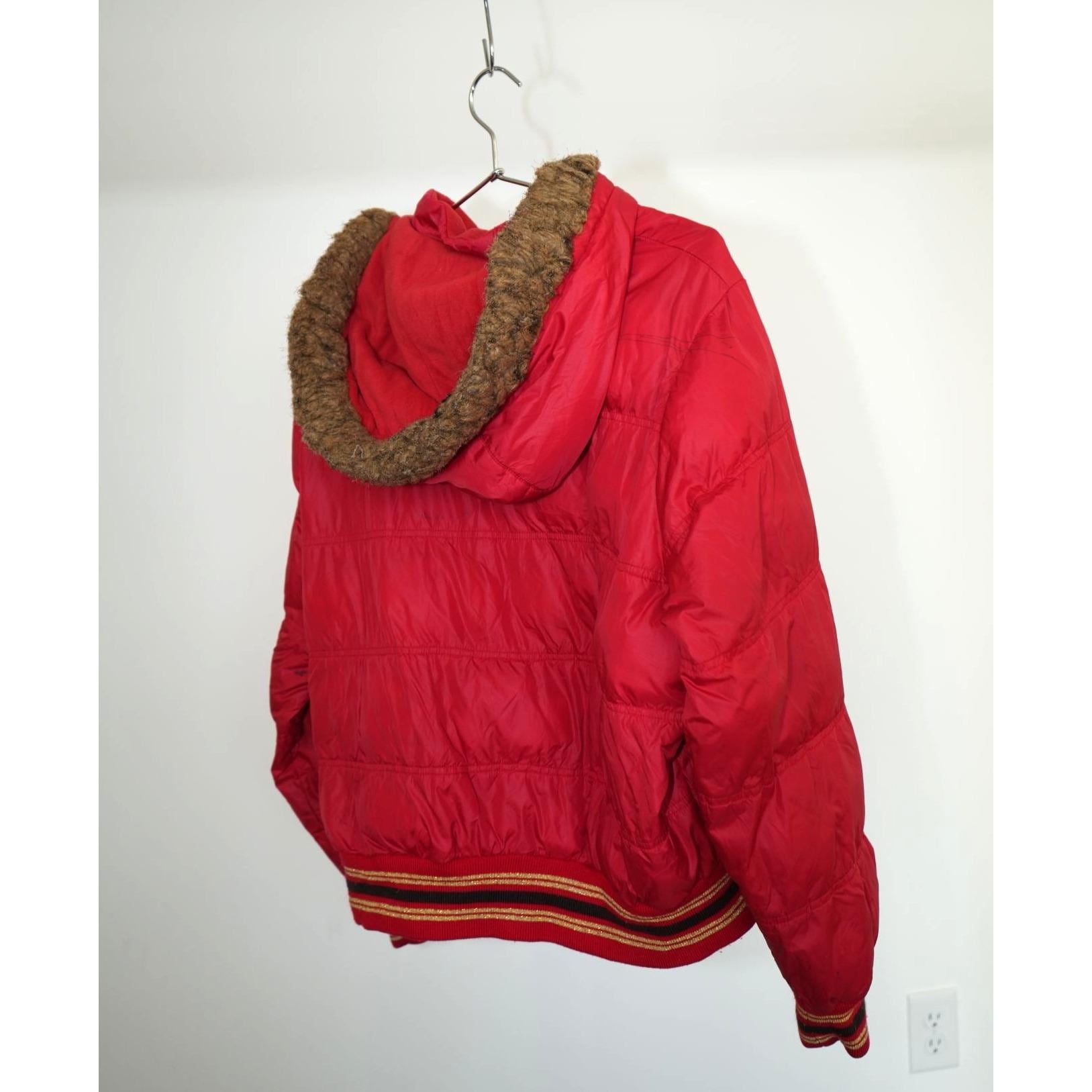Vintage Southpole Embroidered Full Zip Fur Hood Puffer