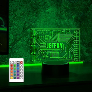 Personalized Computer Geekery night light,IT Tech Support Nerds Geek Lovers Acrylic LED Lamp,Geeky Gift,Christmas Gift,16 Colors Changing