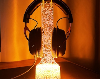 Personalized led Headphone Stand, Streamer Headset Holder Stand, Gamertag led Light Sign, Headphone Holder, christmas gifts for gamers