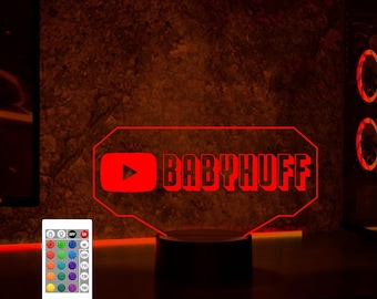 YouTube Channel Streaming led Night Light, Vlogger Name Light Sign, Gamer Gifts, Gaming Light, Gamer LED Sign,christmas gifts,YouTuber Name