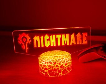 Personalized MMORPG Night Light with Tag,Gift for Gamers,Twitch Sign,Personalized lamp,Gamer birthday gift,Christmas Gift,Twitch name Sign
