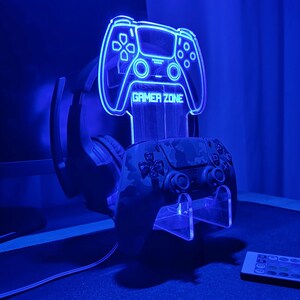 Custom Ps Controller and Headphone Stand,LED Controller Holder,Headset Gaming Station,RGB Headset Holder,Desk Organizer for Gamers,xmas Gift image 4