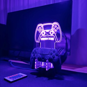 Custom Ps Controller and Headphone Stand,LED Controller Holder,Headset Gaming Station,RGB Headset Holder,Desk Organizer for Gamers,xmas Gift image 5