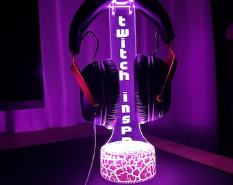 Custom RGB Controller Gaming Headset Stand, Streamer Headphone Holder,Gamer Desk Accessory, Headphone Holder, Gaming Light Up, Xmas Gifts