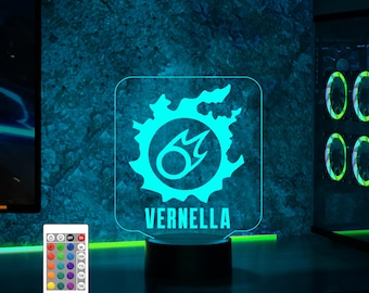 Final Fantasy Personalized Acrylic Night Light with Gamertag,FFXIV Job Symbol Gift for Gamers,Christmas Gift,Final Fantasy 14,ff14 Role Pins