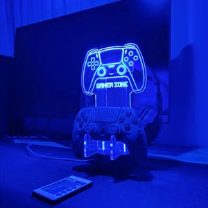 Custom Ps Controller and Headphone Stand,LED Controller Holder,Headset Gaming Station,RGB Headset Holder,Desk Organizer for Gamers,xmas Gift image 8