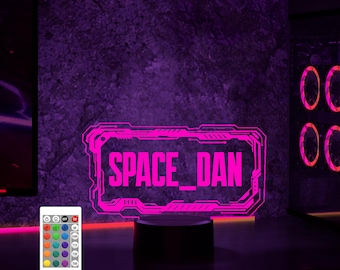Gamertag led Night Light,Gaming RGB Led Light,Streamer Light Sign,Video Gamer Gift, Gaming Light,Gamer LED Sign,unique christmas gifts
