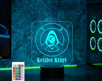 Custom Overwatch Night Light,Unique Gamer Gift,Gamer Christmas Gift,Personalized Overwatch Lamp,Custom Night Light for Gamers