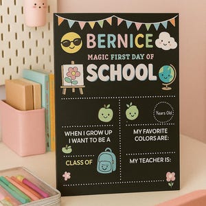 First and Last Day of School Acrylic Board Sign,Liquid Chalk Dry Erase School Board, Reusable First Day of School Sign, Classic School Sign