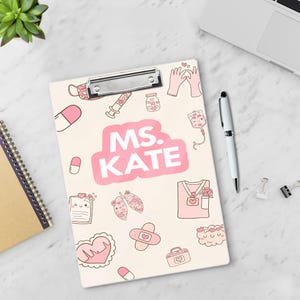 Personalized Nurse Clipboard with Name Customized Medical Acrylic Gift for Healthcare Worker RN LPN Doctor Cute Office Supplies for Her