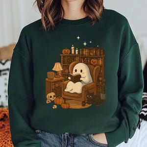 Chemise de livres de lecture fantôme rétro, chemise d&#39;Halloween fantôme de bibliothécaire, chemise de professeur d&#39;Halloween, chemise d&#39;Halloween, cadeau de professeur, chemise d&#39;écolier boo