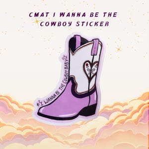 Adesivo per interruttore Kindle portatile con stivale da cowboy rosa / CMAT Voglio essere il cowboy / vinile lucido impermeabile di alta qualità