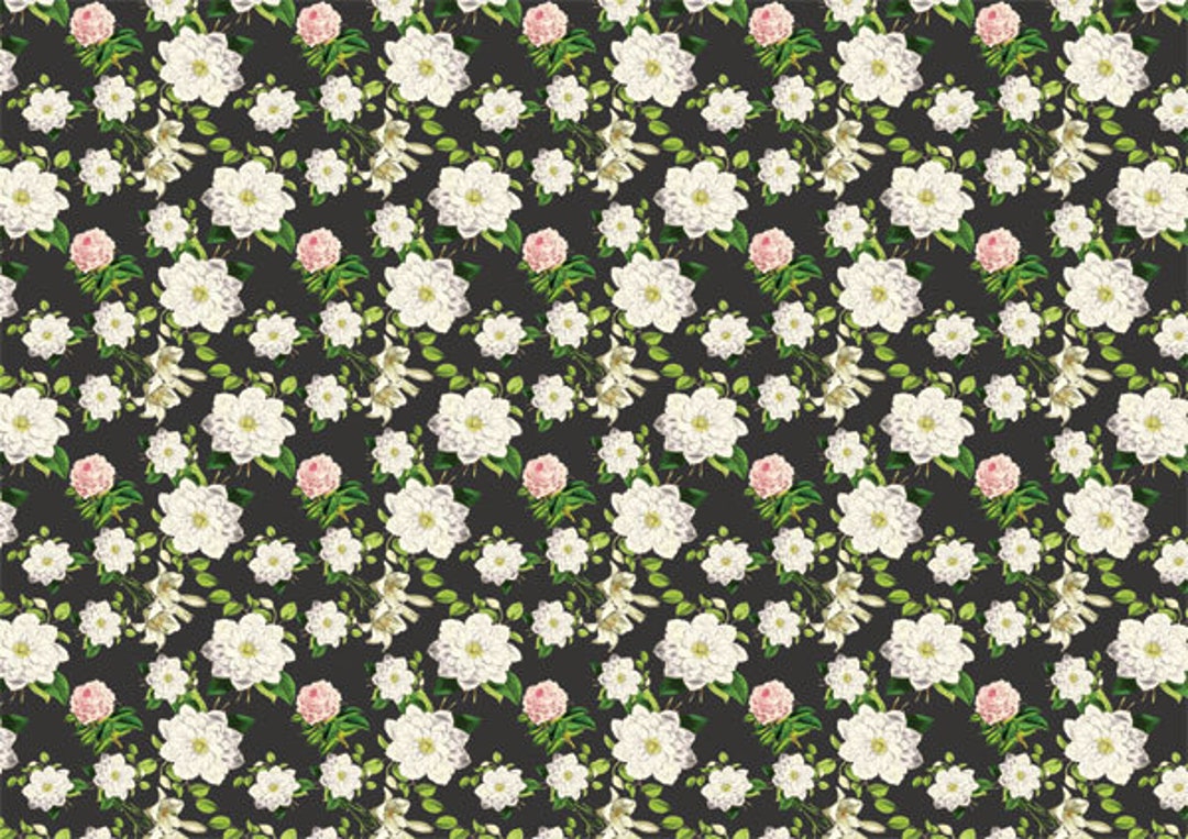 Printable PDF Modern Dollhouse Wallpaper Dark Floral - Etsy