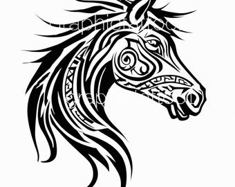 Tribal Horse SVG - 10 Unique Designs, Editable Cut Files for Vinyl & Tattoo, Celtic Style Horse Graphics