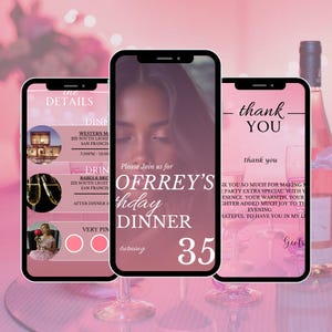 Digital Birthday Party Invite, Editable Template, Text, Birthday Party, text evite, Digital Birthday Dinner invitation, Birthday Dinner.