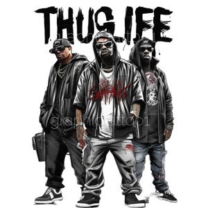 Urban Trap Hiphop Collection: Gangster Killer & Thug Life PNGs - Instant Download, Hip Hop Art, Graphic Design, Sublimation Files