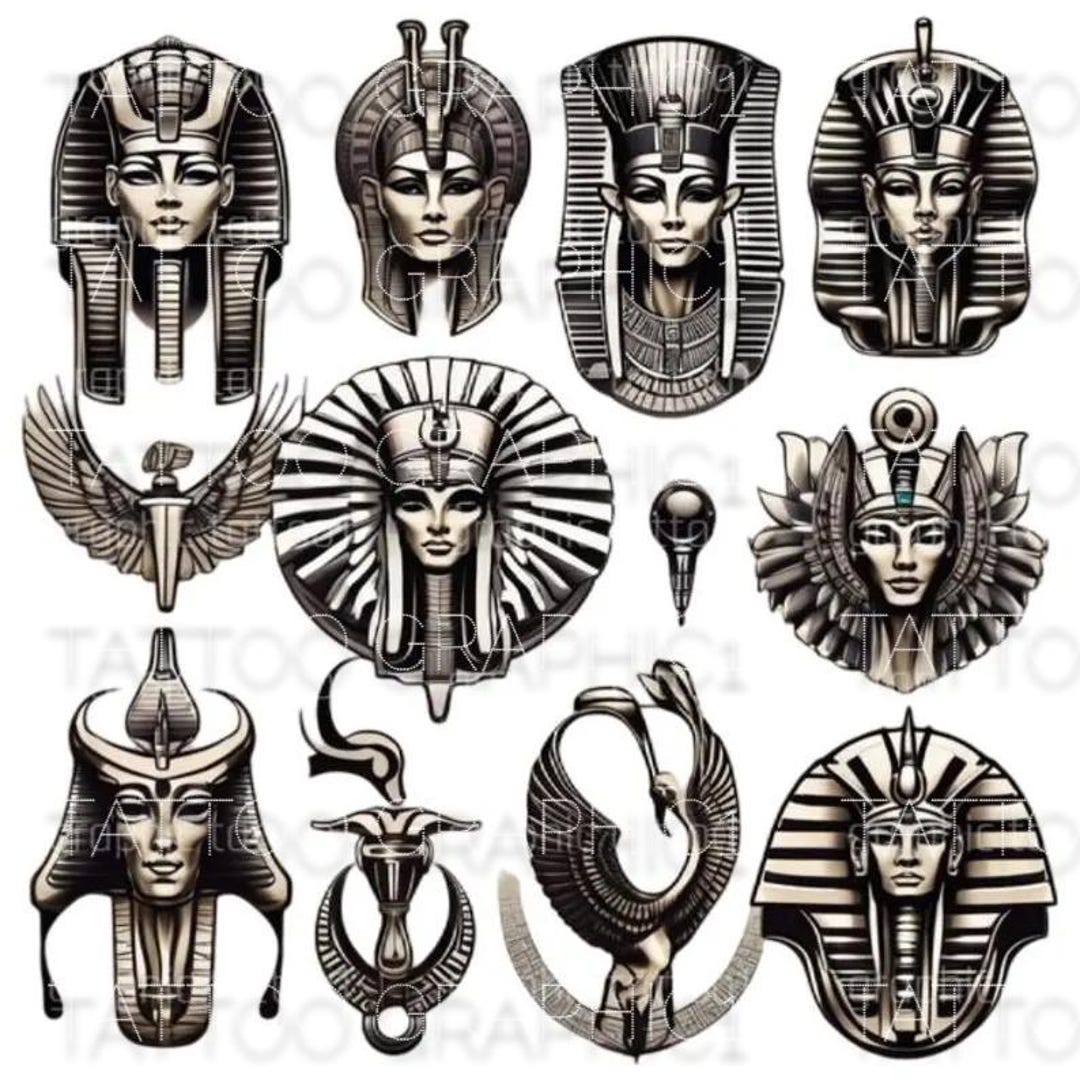 Premium Egyptian SVG Tattoos | Ancient Goddess Symbols & Pharaoh ...