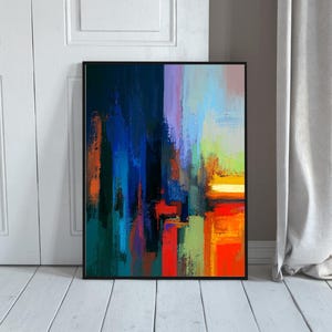 Vibrant Simple Paint Wall Art | Colorful Abstract Digital Download for Home Decor, Modern Art Print, Instant Download