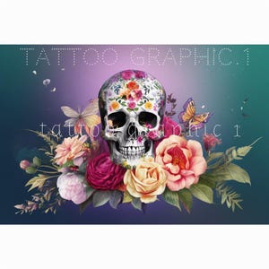 UNIQUE Skull PNG  Cut File for Day of the Dead |10 Designs | Digital Download for Cricut & Silhouette | Mexican Skull Flowers