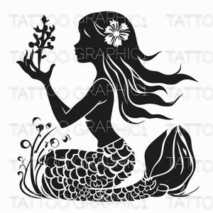 Mermaid Cut Files - 10 Mermaid SVG Clipart & Silhouette Designs for Cricut, Instant Download PNG Files
