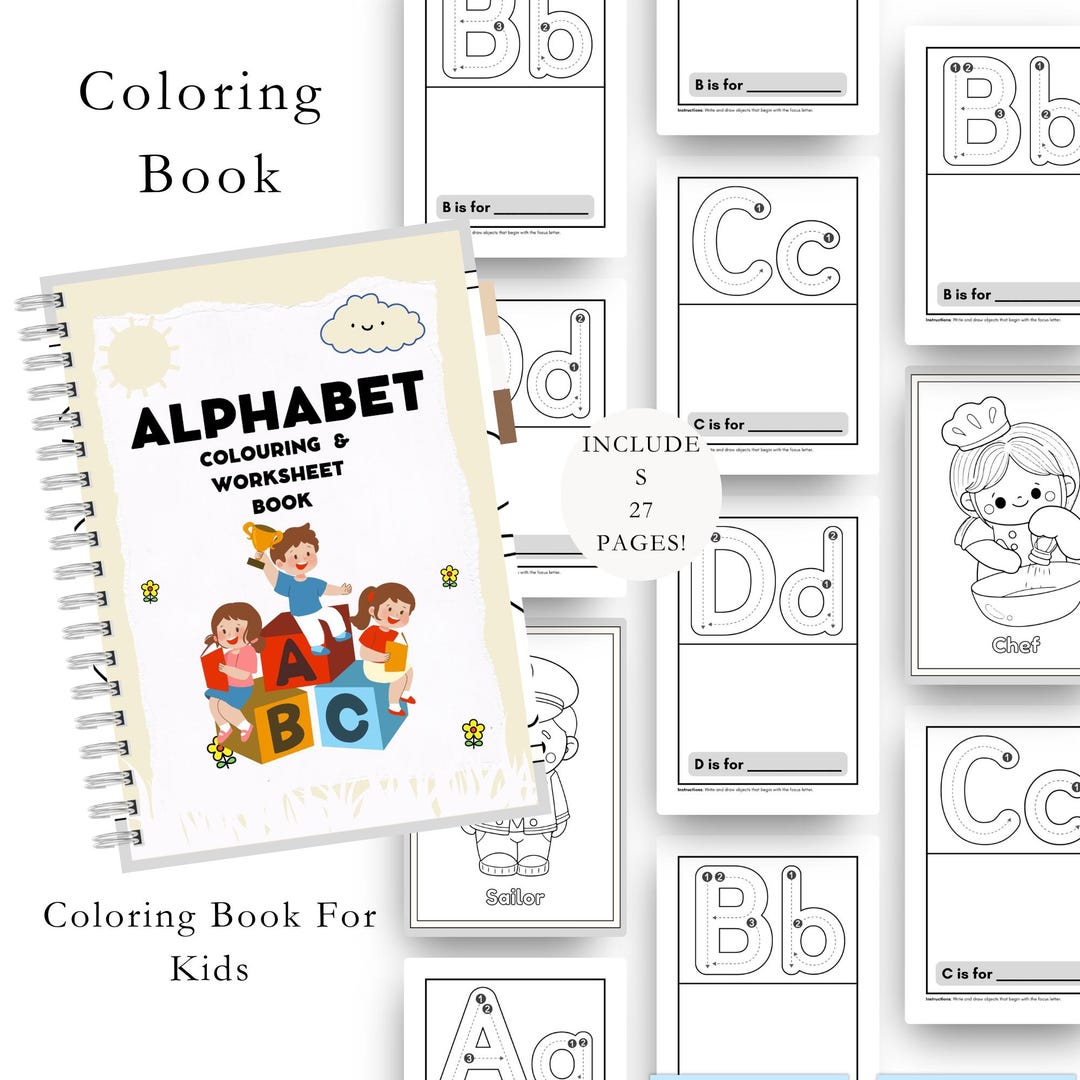 Fun & Engaging Kids Coloring Pages Set | 27 Printable Sheets for ...
