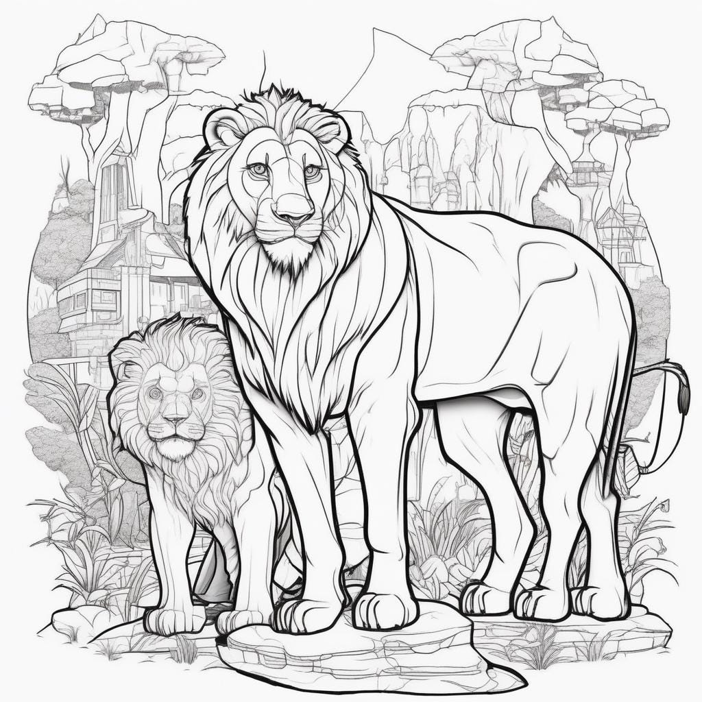 100 種類の動物の塗り絵 - ライオン、ゾウ、フクロウなどの大人向けの塗り絵 - ストレス解消と創造性の向上 - Etsy 日本, image size:1024x1024