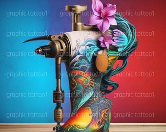Premium Tattoo Machine SVG PNG Design | Artistic Instant Download for Tattoo Artists, Crafters and DIY Enthusiast | High-Quality Digital Art
