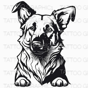 Adorable German Shepherd SVG - Peeking Dog CNC Cut File for Vinyl Decals & Crafts, Digital Download, Instant Access