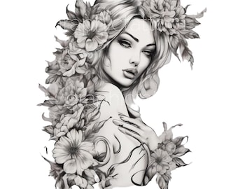 Unique Tattoo Design - Digital Download PNG & SVG Files, High Quality Artwork for T-Shirts and Artists, Instant Access Personal Use Only