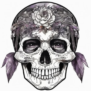 10 Girl Skull Svg&PNG Files, Biker Mom bandana Skull Clipart Silhouette Vector Image, Woman Skeleton Mom SVG T shirt Design,Digital Download