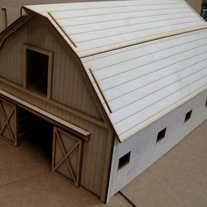 Rustic Barn 1/2" scale Baltic Birch Laser-cut wooden kit