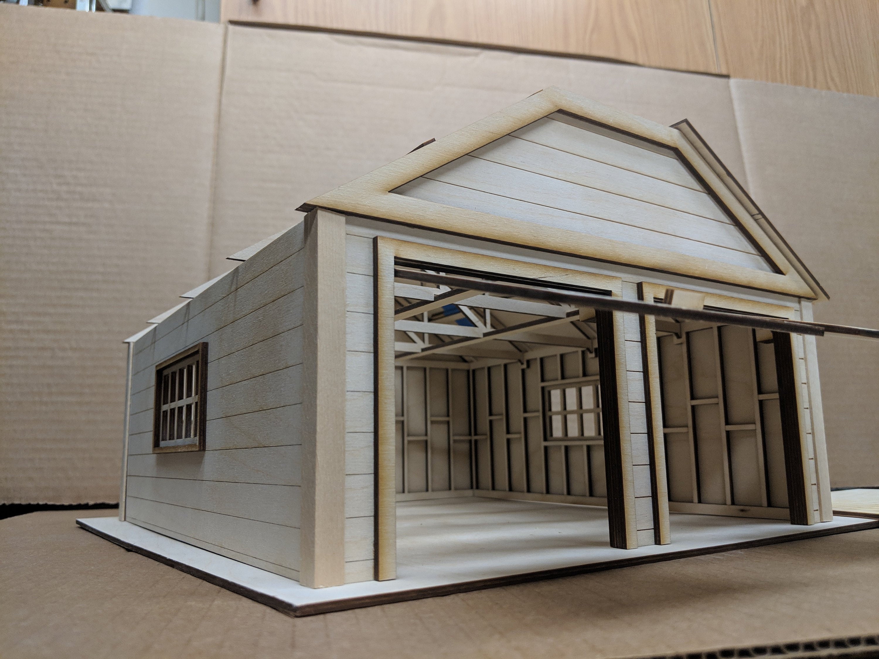 1 2 Scale Double Garage Kit Etsy