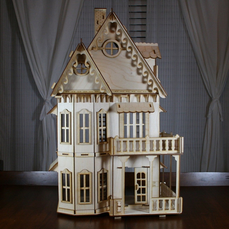Victorian Gingerbread Dollhouse Baltic Birch Plywood Kit image 1