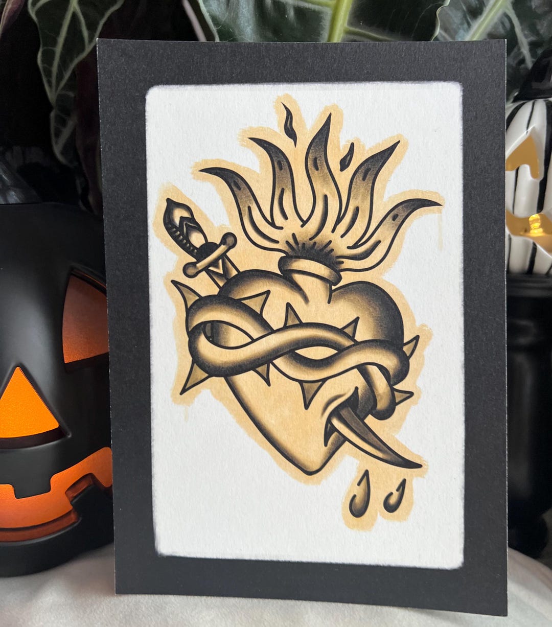Sacred Heart Traditional Tattoo Design Print - Etsy