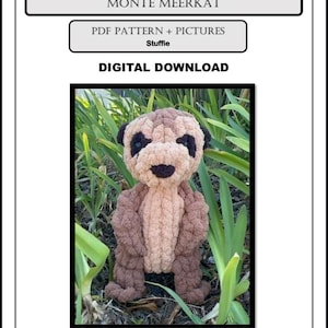 Monte Meerkat, (ingen videohandledning) Avancerat PDF-mönster + bilder, Meerkat, fingerstickning, handstickning