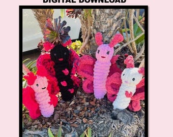 Bailey the Butterfly, 3 sizes, (No Video Tutorial), Advanced PDF Pattern + Pics, Butterfly, Pattern, Finger Knitting, Hand Knitting