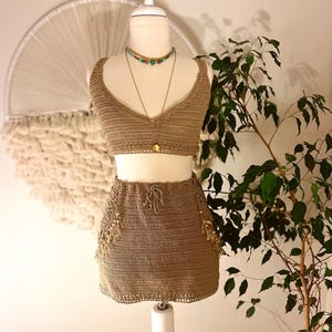Festival Dress, Macrame Beach Skirt and Top , Beach Dress , Macrame Beach Outfit , Macrame Skirt and Macrame Top