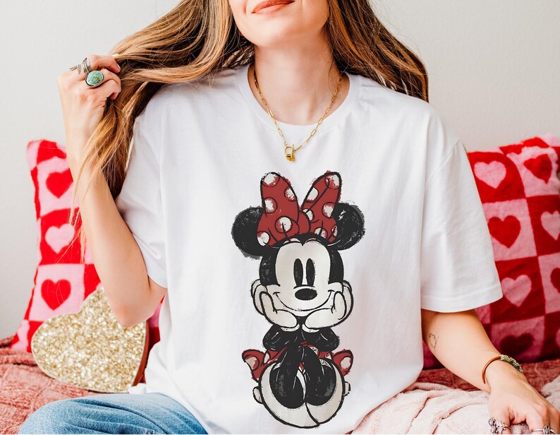 Retro Cute Minnie Mouse Shirt, Vintage Style Minnie Mouse Tee, Disneyland Girls Trip Shirt, Disney Besties Holiday Vacation image 5