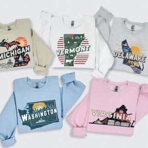 All 50 States Shirts, Custom State Shirt, Personalized State Name Shirt, Custom Skyline Shirt, USA Souvenir, Custom Your Town Clothings Gift