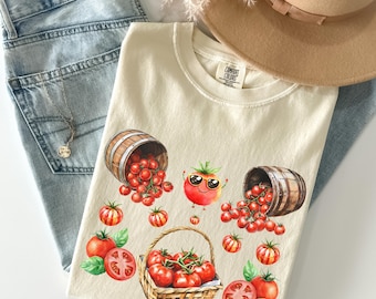 Comfort Colors Tomato Shirt: Botanical Garden Graphic Tee