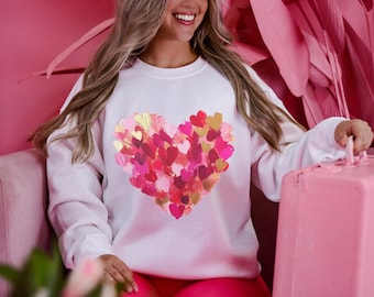 Sweat-shirt Brushstroke Heart : chemise Love Saint-Valentin