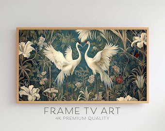 Cranes Samsung Frame TV Art | William Morris Style (Digital Download)